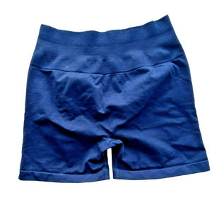 Celer Womens Blue Seamless Scrunch Butt High Waist Workout Gym Shorts Size M